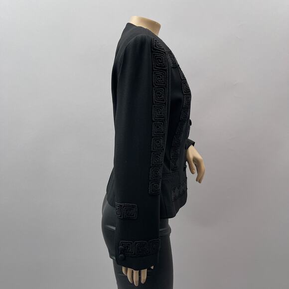 Orlando Rossi Vtg Blazer Women 8 Black Jacket Short 80s Aztec Southwest Career - Picture 6 of 10